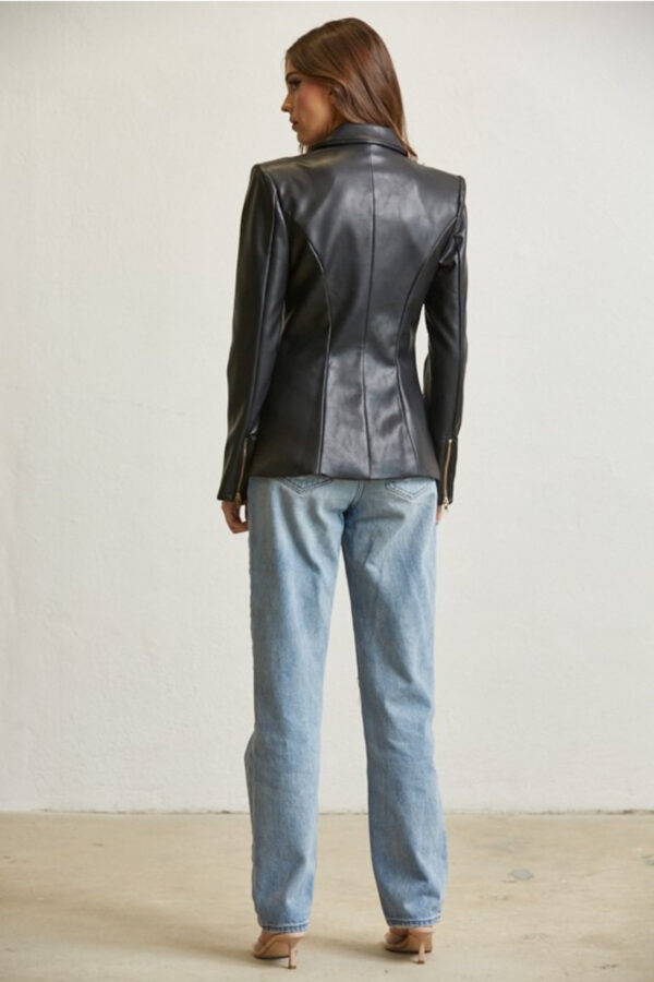 Vegan Leather Blazer - Image 3