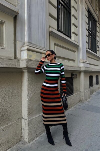 Striped Multi-Colored Dress