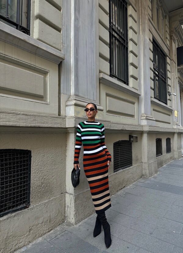 Striped Multi-Colored Dress - Image 3