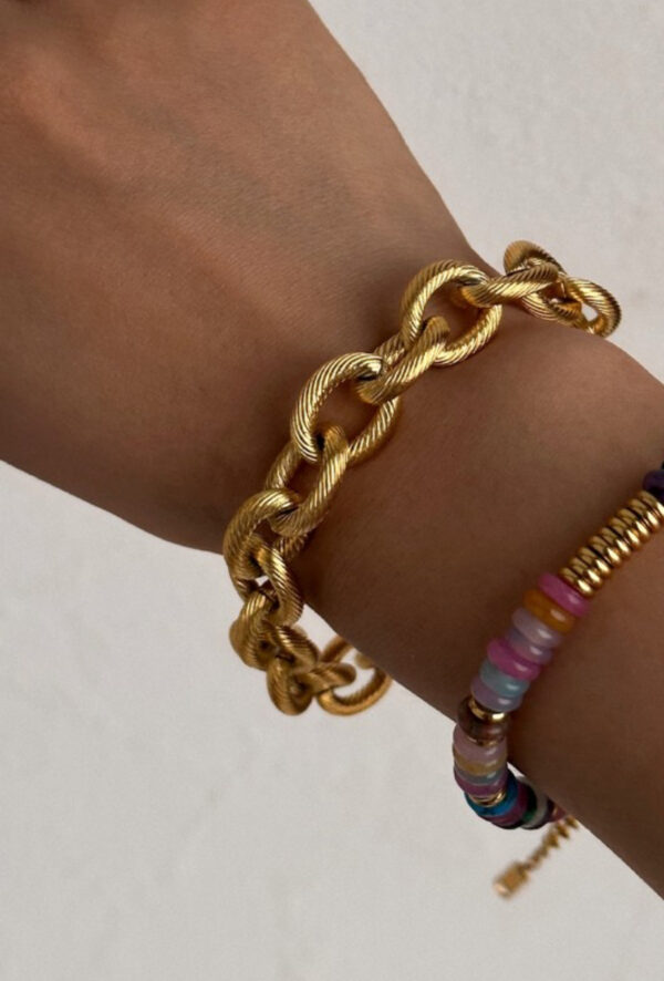 18k Chunky Gold Bracelet - Image 2