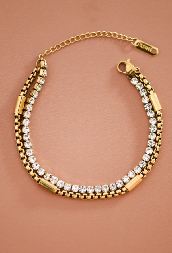 18k Layered Chain Bracelet - Image 2